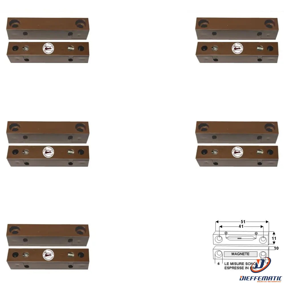 5 Contatti Magnetici Da Esterno Per Infissi Non Ferrosi