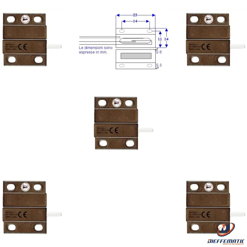 5 Microcontatti Magnetici Nc A Mattoncino Da Esterno