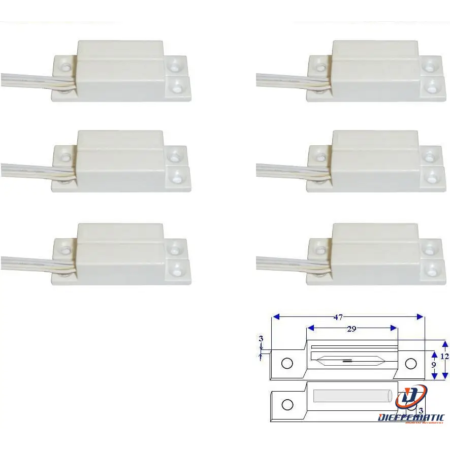 6 Contatti Magnetici Alette Fissaggio Nc + Tamper Securvera