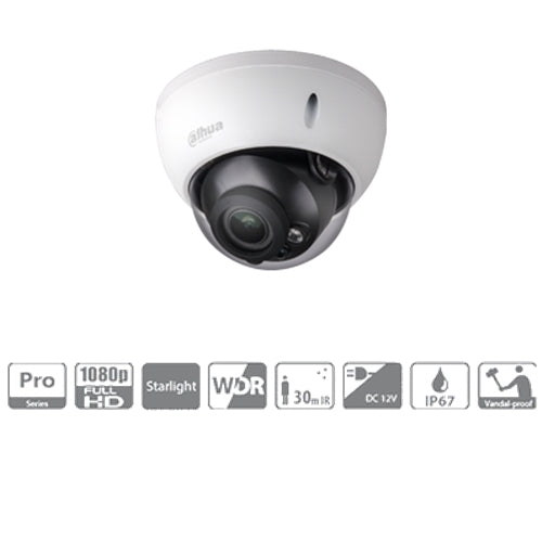 Hdcvi Dome Camera 2mpx Ottica Varifocale Motorizzata Dahua