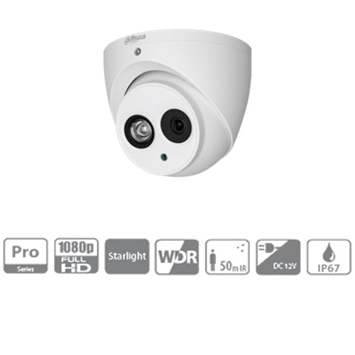 Telecamera Hdcvi Dome 2mpx Ottica Fissa 2.8mm Ir 50mt Wdr