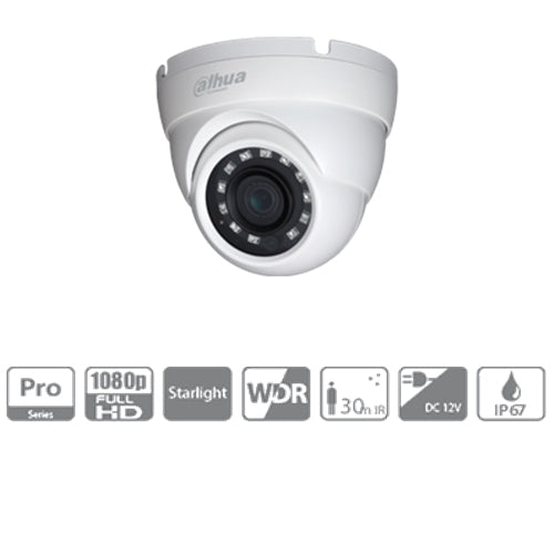 Telecamera Hdcvi Dome 2mpx Ottica Fissa 2.8mm Ir 30mt Wdr