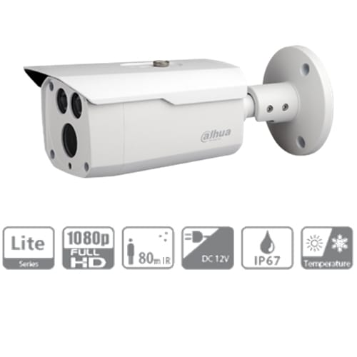Telecamera Hdcvi Bullet 2mpx Ottica Fissa 3.6mm Ir 80mt
