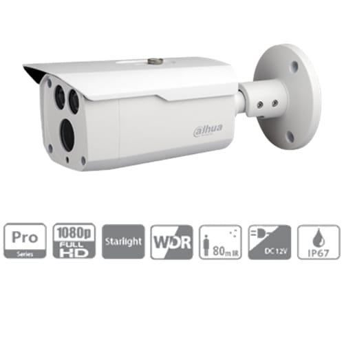 Telecamera Hdcvi Bullet 2mpx Ottica Fissa 3.6mm Ir 80mt