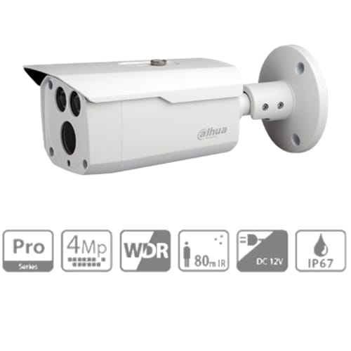 Telecamera Hdcvi Bullet 2k Ottica Fissa 3.6mm Ir 80mt Dahua