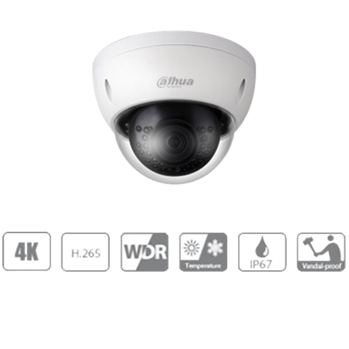 Dome 8mp Fissa 4mm 12v Poe Ir 30m Icr Sd Card Dahua