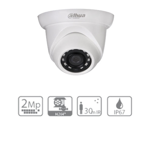 Ip Dome Camera 2mpx Ottica Fissa 3.6mm H265+ Ir 30m 12v Poe