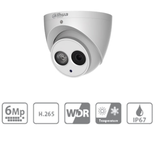 Telecamera Ip Dome 6mpx Ottica Fissa 3.6mm Dahua