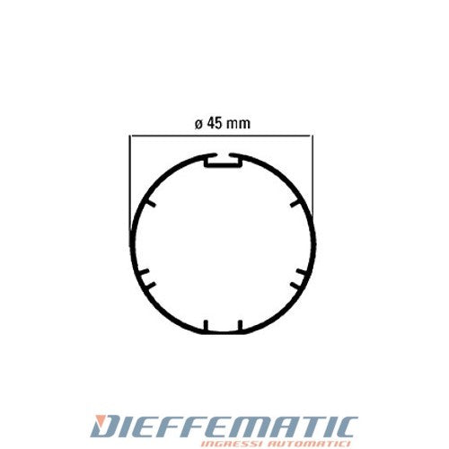 Adattatore Tubo Tondo 45mm Con Ogiva Per Motore Tubolare