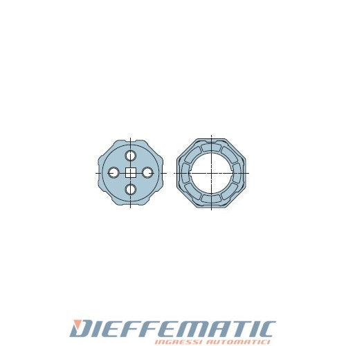 Nice 506.01020 Adattatore Neo Ø 58mm Ottagonale 102x2,5