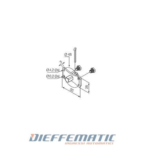 Nice 525.10016 Perno Quadro 10 Mm Per Neo Taglia Medium Ø 45