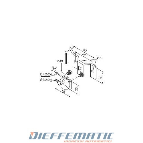 Nice 525.10017 Perno Quadro 10 Mm + Staffa Per Neo Taglia