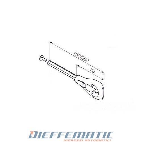 Nice 525.10025/170 Occhiolo Con Asta Esagono 7 150 Mm Per