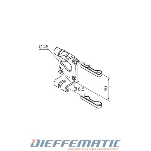 Nice 525.10040 Supporto Standard Con 2 Fori Svasati Ø 6,5 Mm