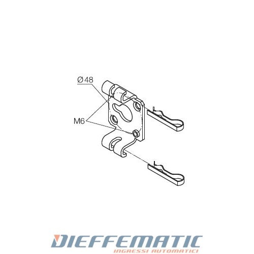 Nice 525.10041 Supporto Standard Con 2 Fori Filettati M6 Per