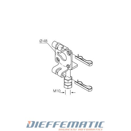 Nice 525.10042 Supporto Standard Regolabile Con Vite 10 Mm X