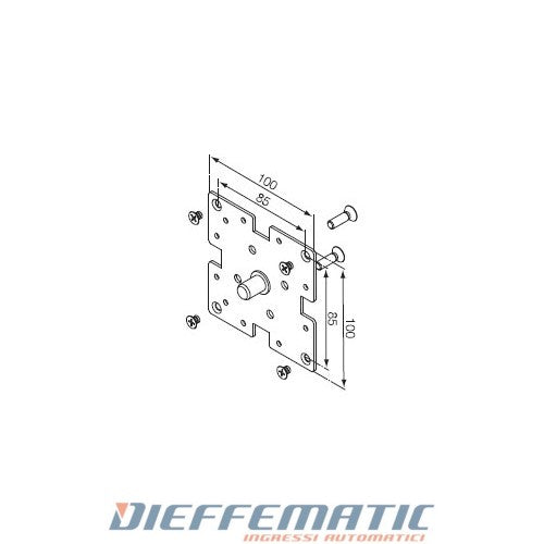 Nice 525.10044 Supporto 100x100 Per Neo Taglia Medium Ø 45