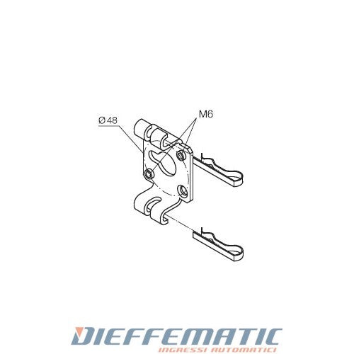 Nice 525.10051 Supporto Standard Con 2 Fori Filettati M6 Per