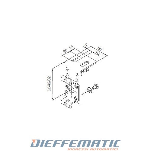 Nice 525.10053 Supporto Standard Su Flangia Regolabile 3