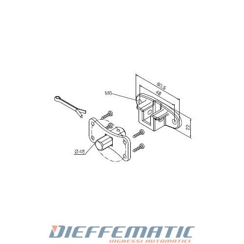 Nice 525.10056 Perno Quadro 10mm + Staffa A Sella M6