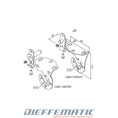 Nice 525.10072 Kit Supporti Bianchi Rapido 2 Lati Tende