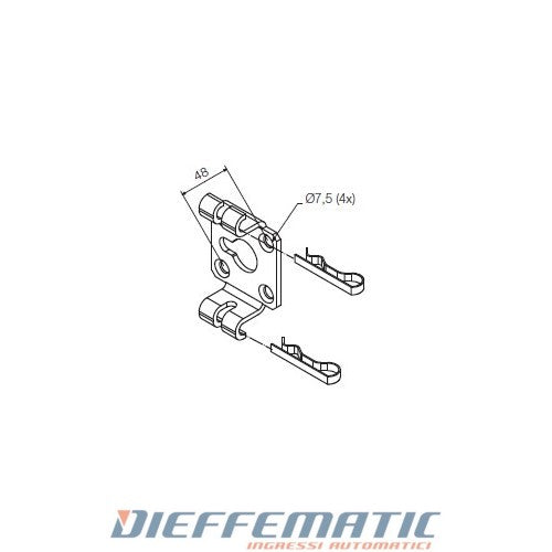 Nice 525.10079 Supporto Standard Con 4 Fori Svasati Ø 7,5 Mm