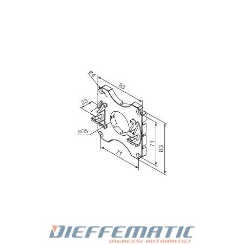Nice 525.10088 Supporto Neo Taglia Small Ø 35 Mm In Plastica