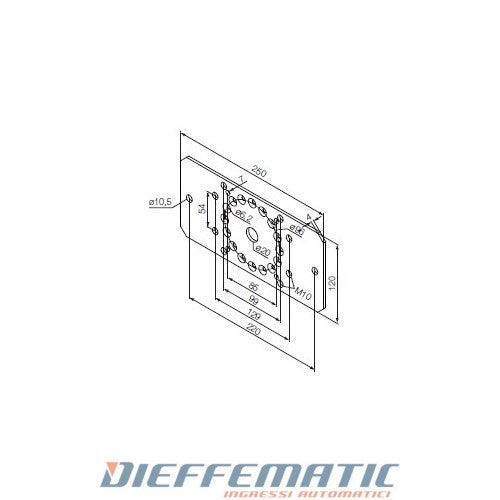 Nice 525.10092 Supporto 250x120 Per Fianchi Per Neo Taglia