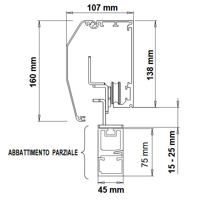 Automazione Porta Scorrevole 1 Anta Fino A 2770 Mm 24V