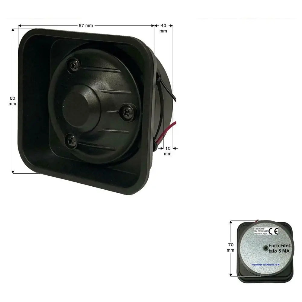 Altoparlante Magnetodinamico Tromba Fonica Abs Securvera