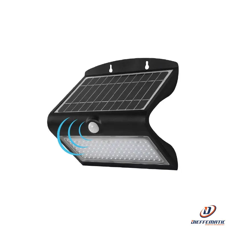 Applique Led Con Pannello Solare 8W Nero 4000K 850Lm - Box