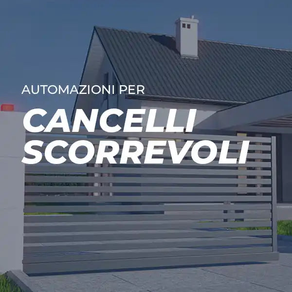Cancello scorrevole automatico per uso residenziale.