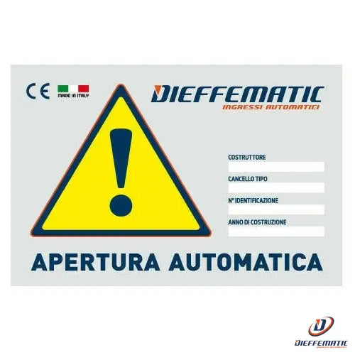 Cartello Monitore Segnalazione Cancello Porta Basculante
