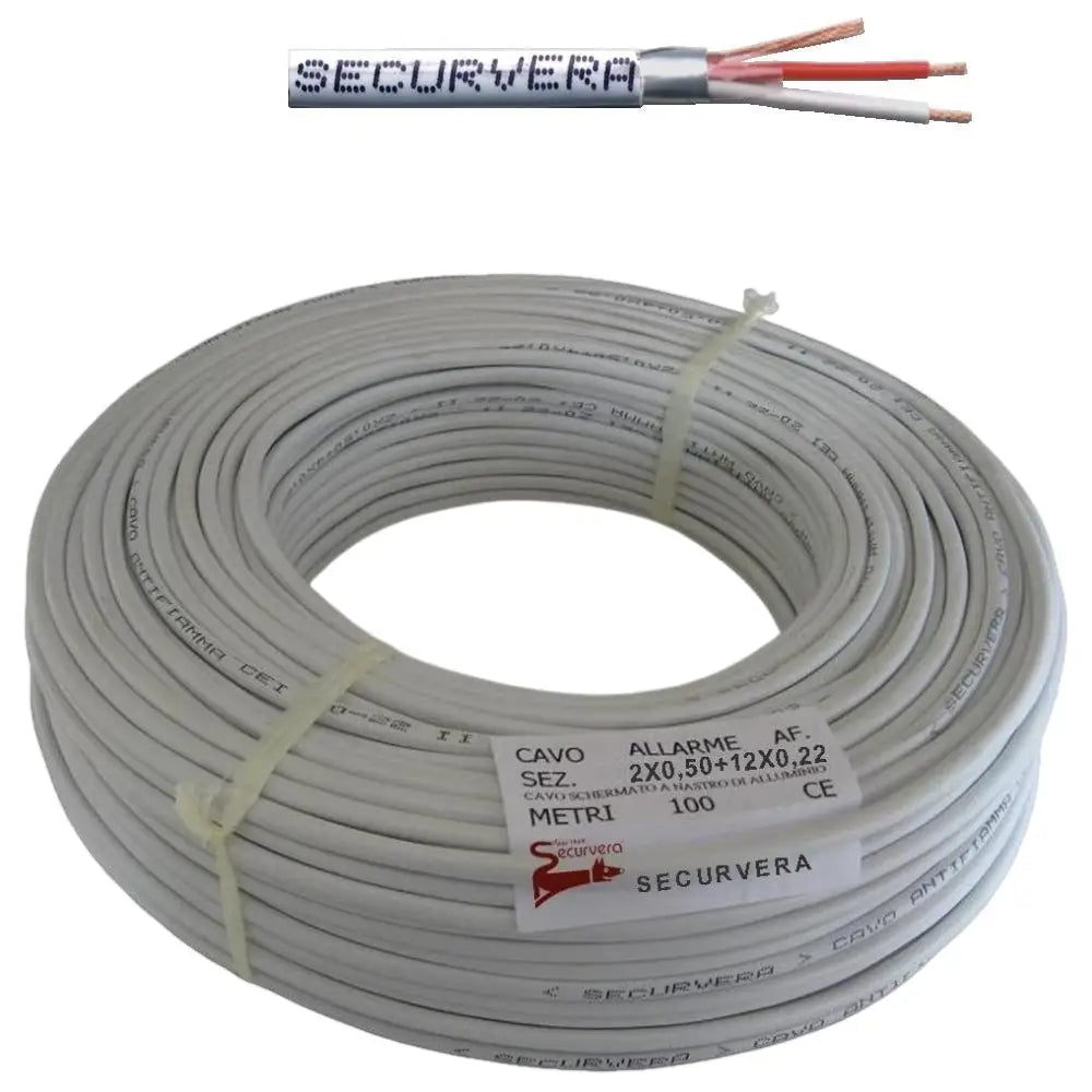 Cavo Schermato Antifiamma 2 X 0,22 Solo Per Antifurto