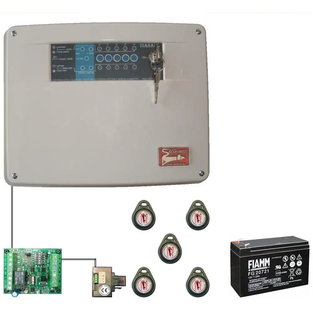 Centrale Antifurto Diana 5 Zone Batteria 12 V 7,2 Ah