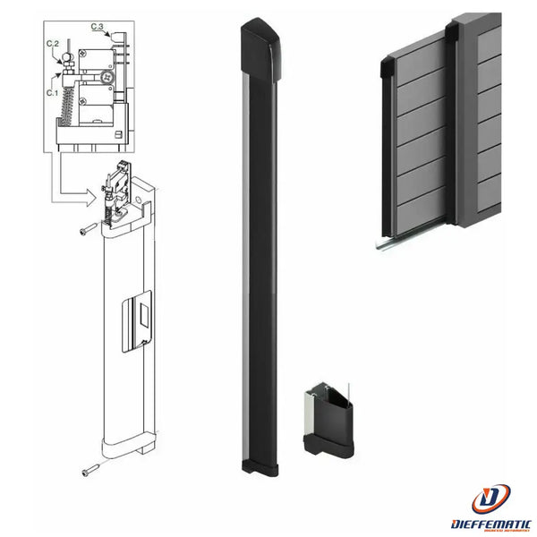 Costa bs02 8,2k nc 200 cm 2 metri sensibile bordo a filo sicurezza gomma  barra 