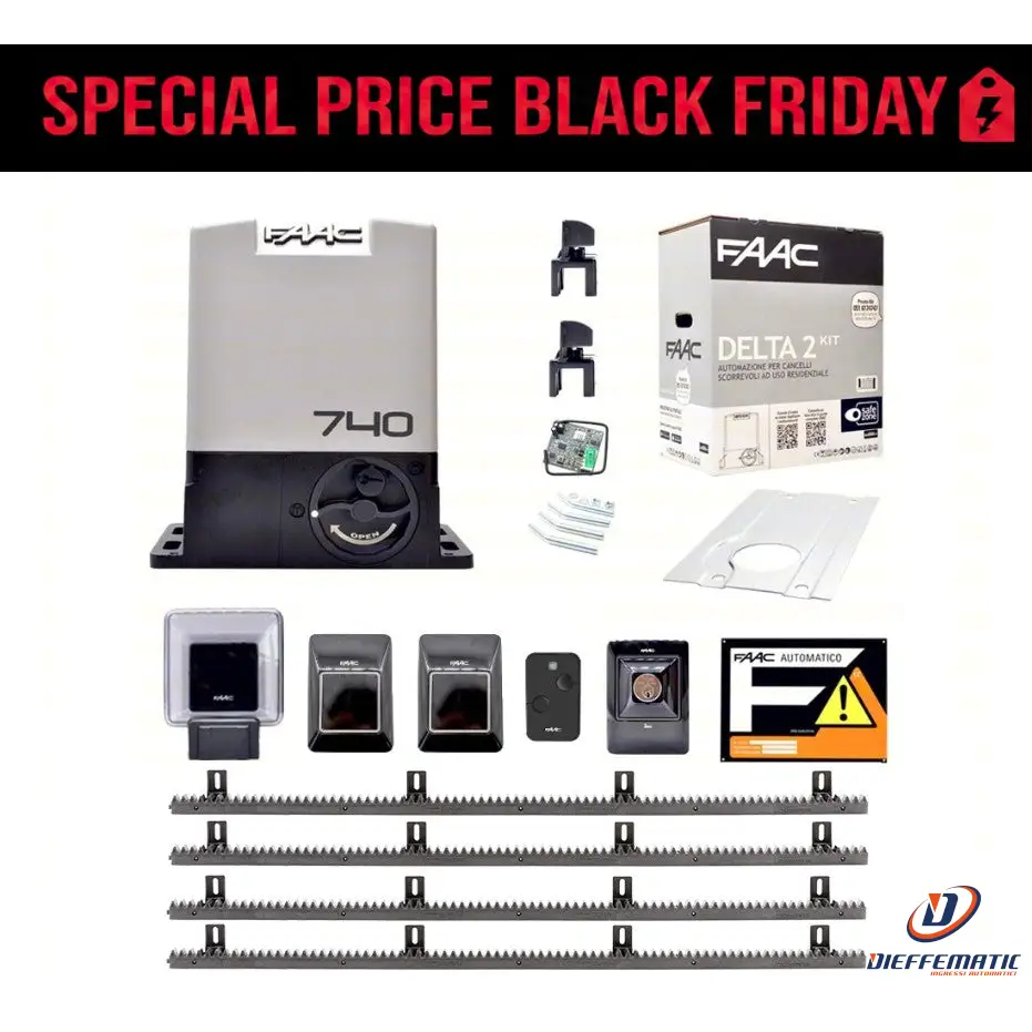 Faac Kit Delta 2 Automazione Cancello Scorrevole 740 500 Kg