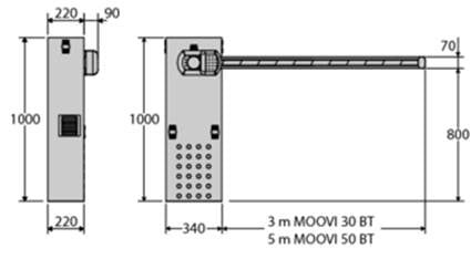 Barriera Con Alimentazione A 230 V Bft Moovi 30 Ral P940062