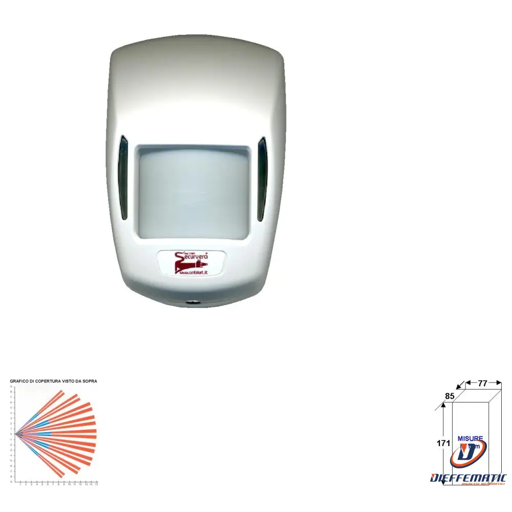 Rilevatore Movimento Infrarosso Grandangolo Interno 12 V