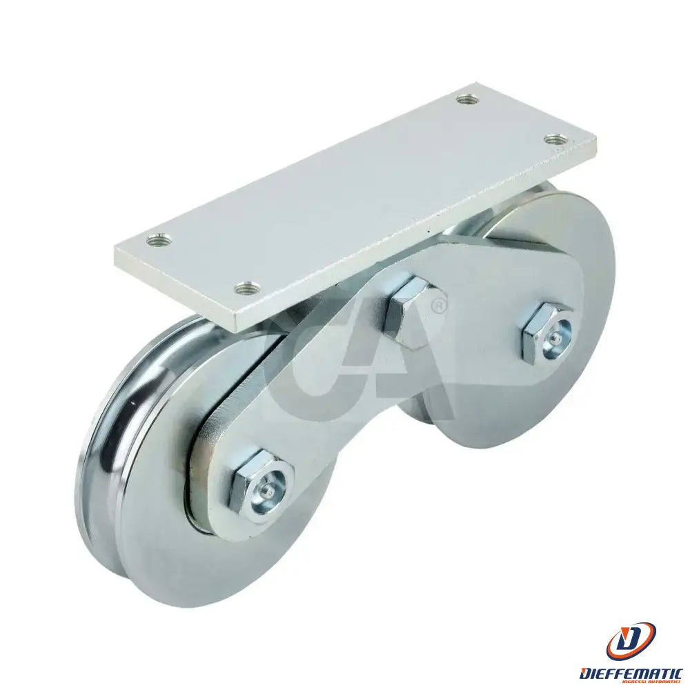 Round throat double rocker wheel with galvanized rocker arm 600.120