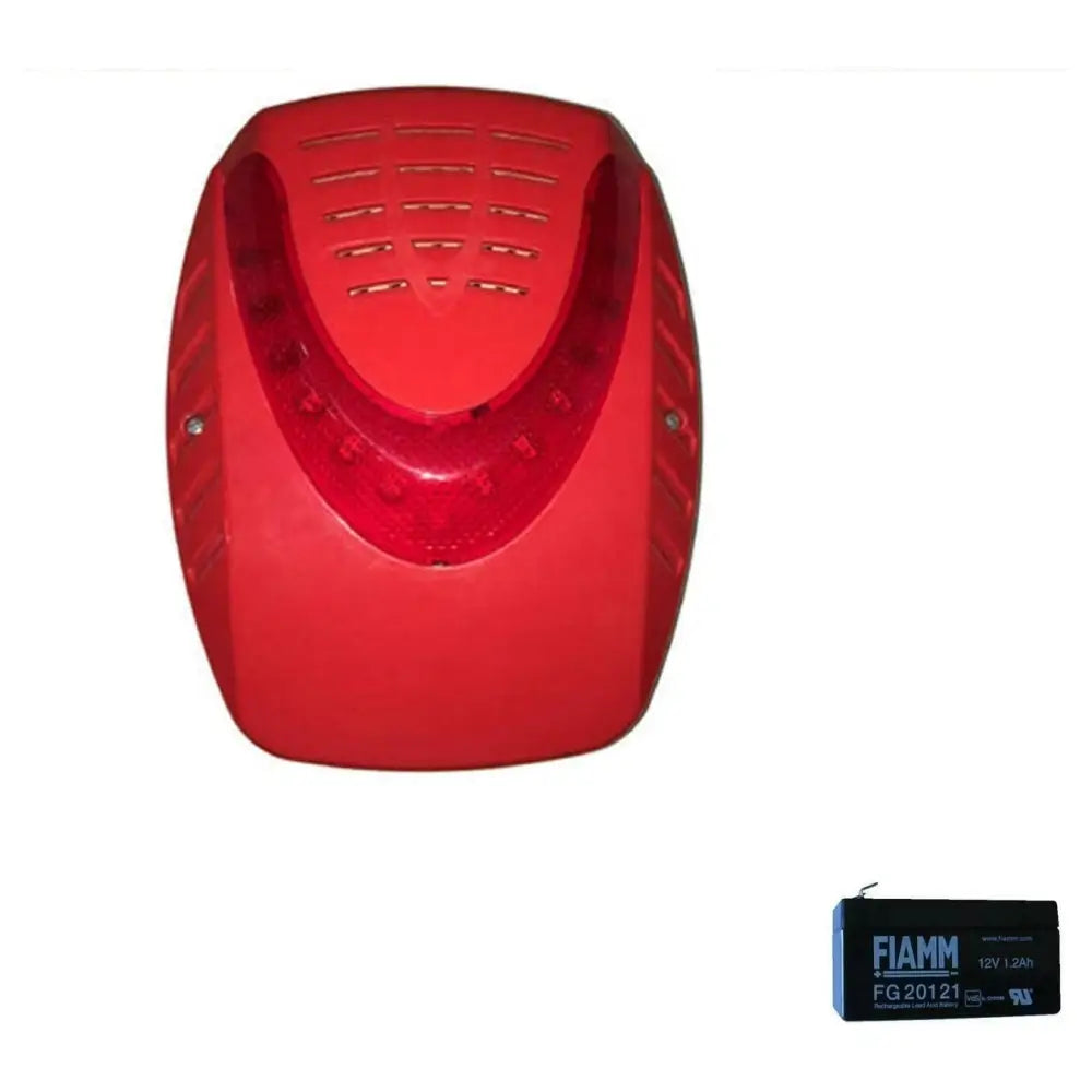 Sirena Elettronica Lampeggiante Led Rossa Esterna Securvera