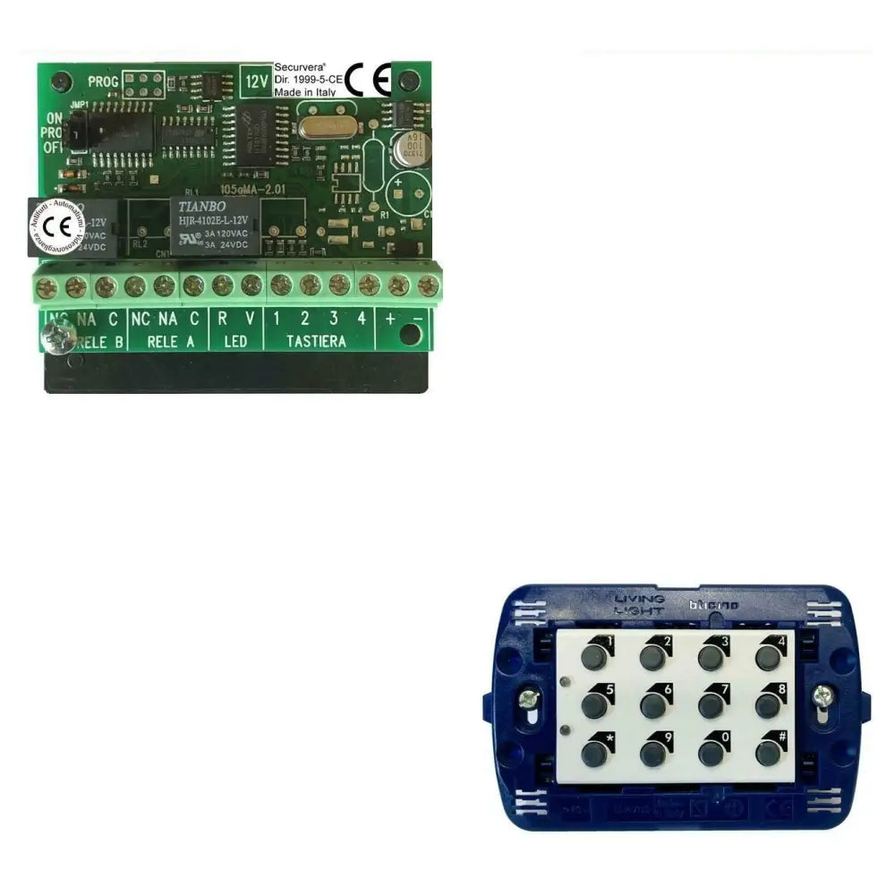 Tastiera Apri Porta Incasso 2 Led Rosso Verde Securvera