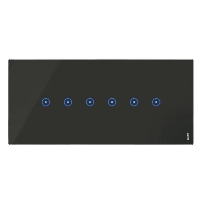 Urmet Placca 6 Moduli 6 Simboli Expì Touch Vetro Nero Lava