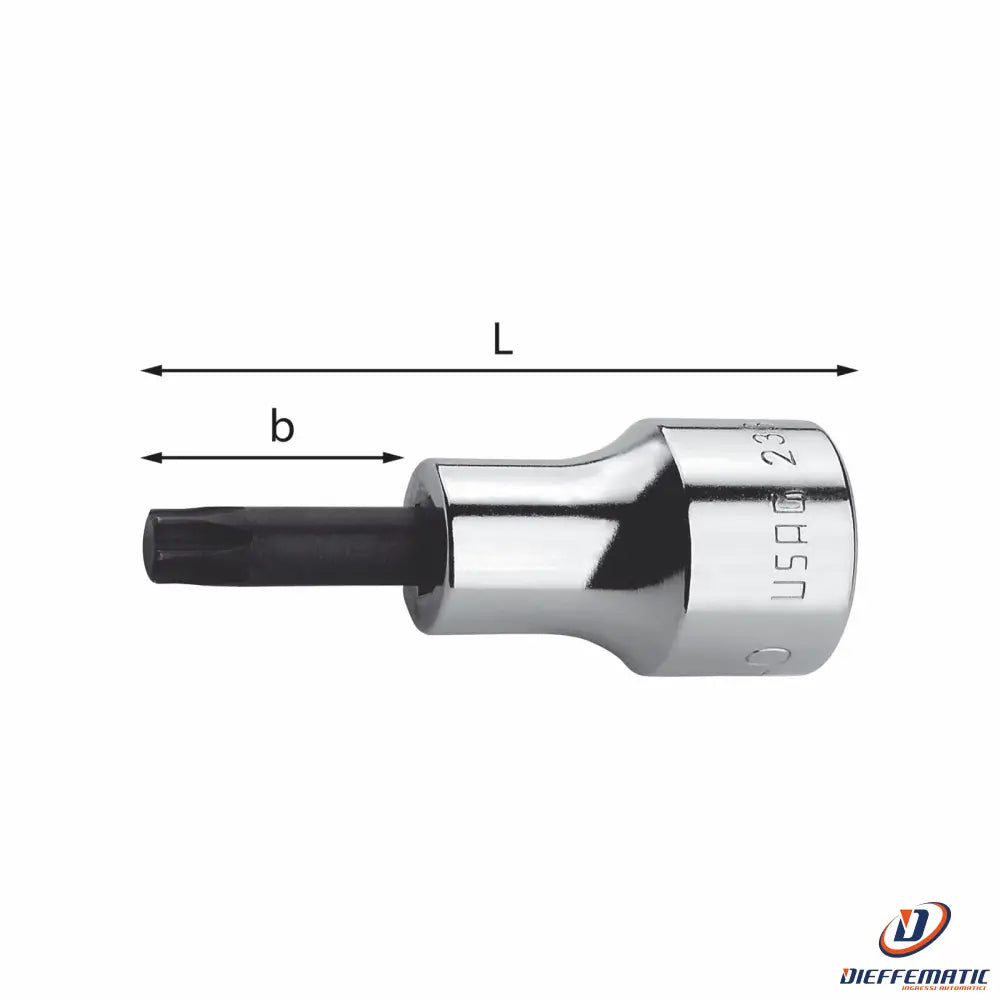 USAG Steckschlüssel Torx T40, 1/2" Antrieb – Länge 60 Mm, Verchromt (233 NTX)